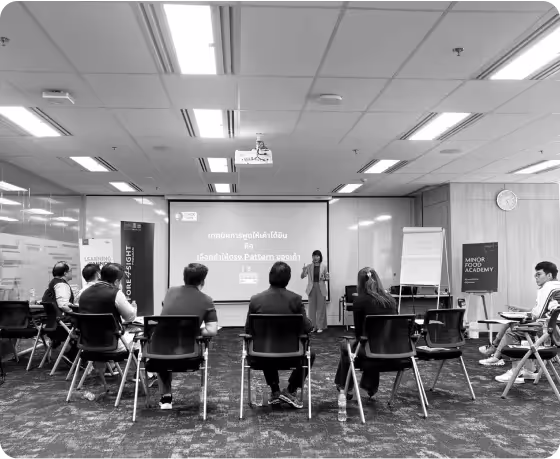 A workshop class shot from the back of the room